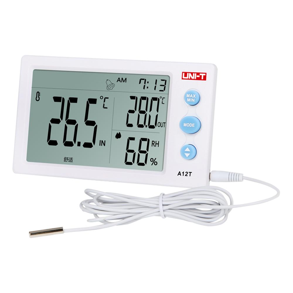 Medidor de Humedad y Temperatura interior y exterior con sonda – UNI-T A12T