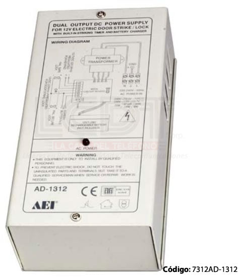 Fuente de poder dual opera a 13.7VDC regulados y 12V sin regulación - AD-2312
