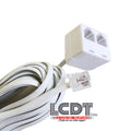 Adaptador Y con cable telefónico de 5 metros, RJ-11 en un extremo y un adaptador doble en el otro extremo – LCDT CPTU64U6405