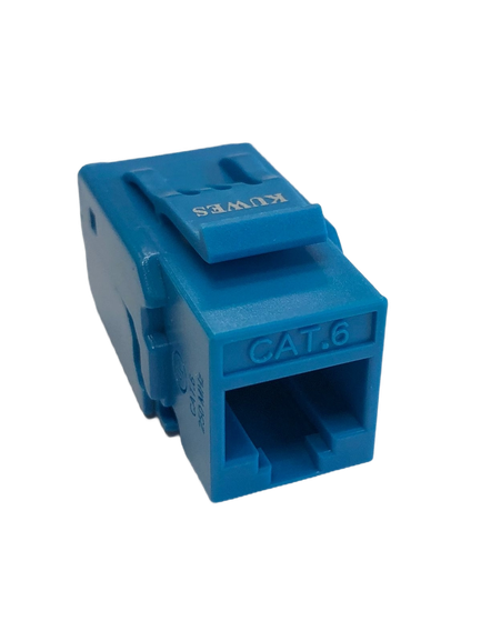 Keystone Jack modular CAT6 en color azul, 110 & Krone – Kuwes AKJ8-C6-US/BL