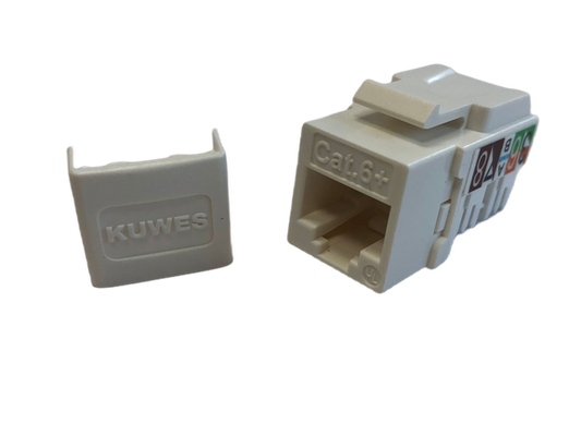 Keystone Jack modular CAT6+ blanco súper delgado - Kuwes AKL-28-2621-13D/WH