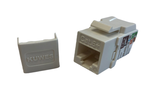 Keystone Jack modular CAT6+ blanco súper delgado - Kuwes AKL-28-2621-13D/WH