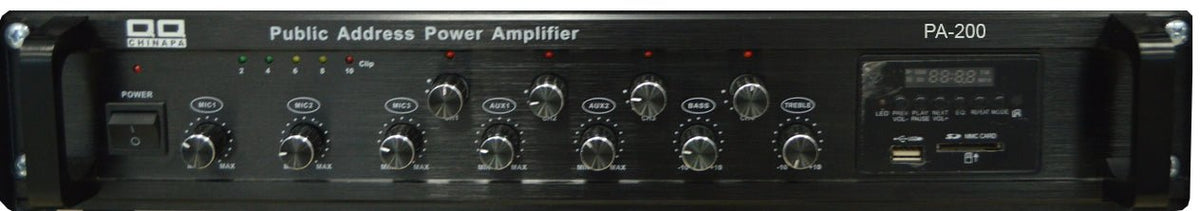 Amplificador de PA de 200W PA-200 USB SD FM BT rack ó sobremesa - LA CASA DEL TELEFONO