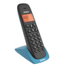 Teléfono inalámbrico Uniden AT3102 en color negro con azul, pantalla iluminada, identificador de llamadas, altavoz y múltiples melodías de timbrado