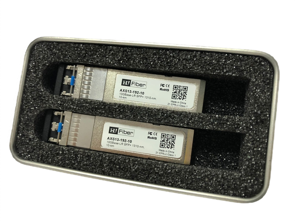 Pack con 2 módulos transceptor SFP+ 10Gb/s, 1310nm, 10km, monomodo – H!Fiber AXS13-192-10