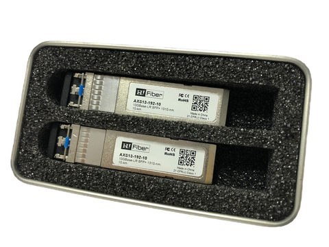 Pack con 2 módulos transceptor SFP+ 10Gb/s, 1310nm, 10km, monomodo – H!Fiber AXS13-192-10