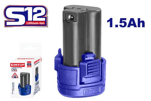 Batería de Litio S12, 12V 1.5Ah – EMTOP EBPK12150 - LA CASA DEL TELEFONO