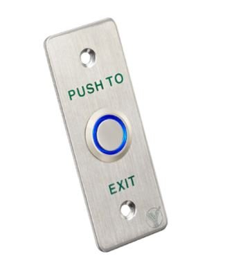 Botón de salida delgado, empotrable, platina en acero inoxidable, contactos NO/NC/COM, aro iluminado – PBK-814A(LED) YLI - LA CASA DEL TELEFONO