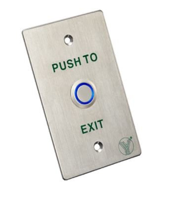 Botón de salida empotrable, acero inoxidable, tamaño 2x4, contactos NO/NC/COM, aro iluminado – PBK-814D(LED) YLI - LA CASA DEL TELEFONO
