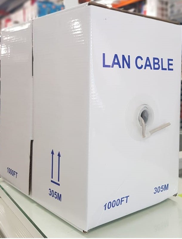 Cable 2 pares CAT5e Gris 100% Cobre, 1000 pies - LA CASA DEL TELEFONO
