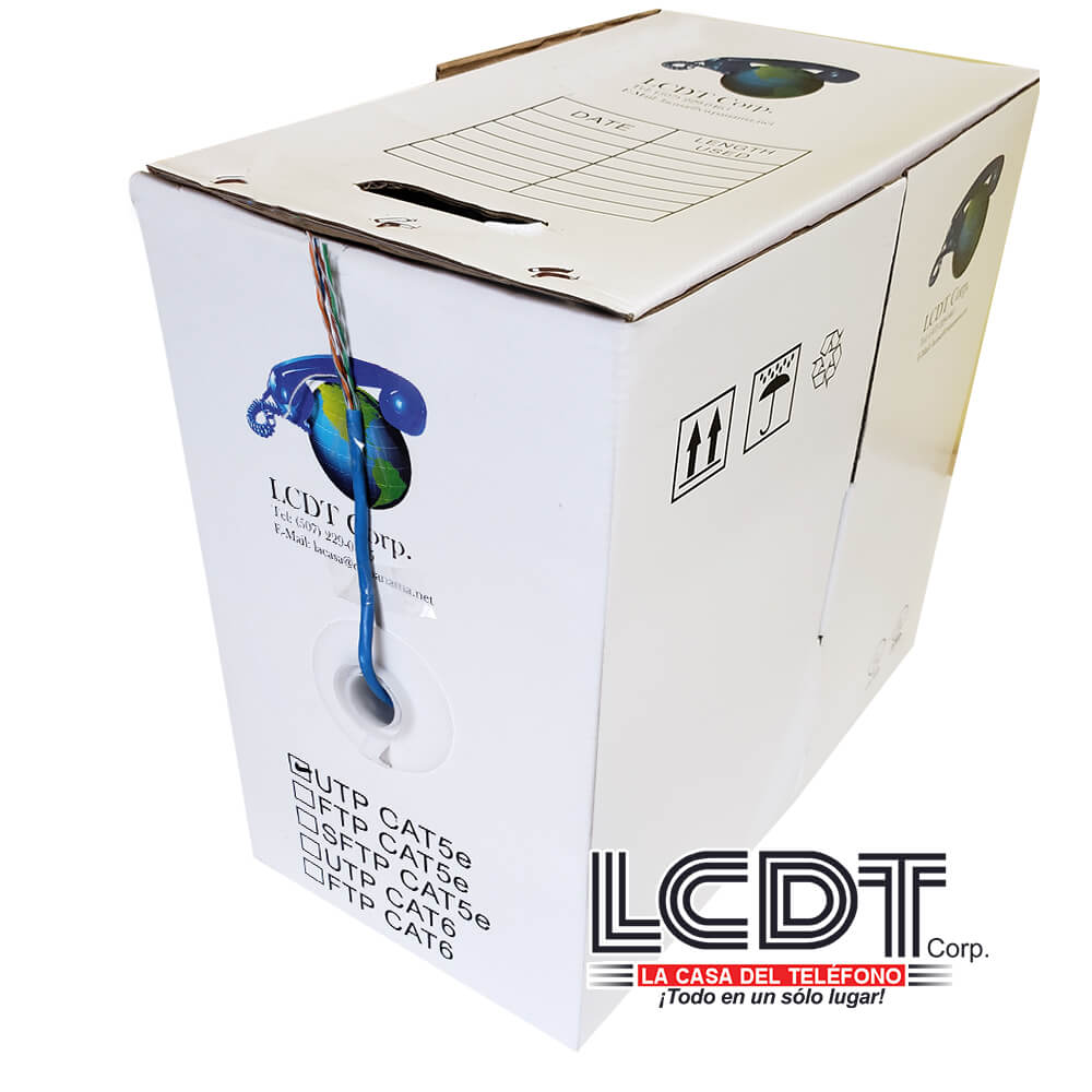 Cable CAT5e UTP Azul, 100% cobre, 1000 pies - LA CASA DEL TELEFONO