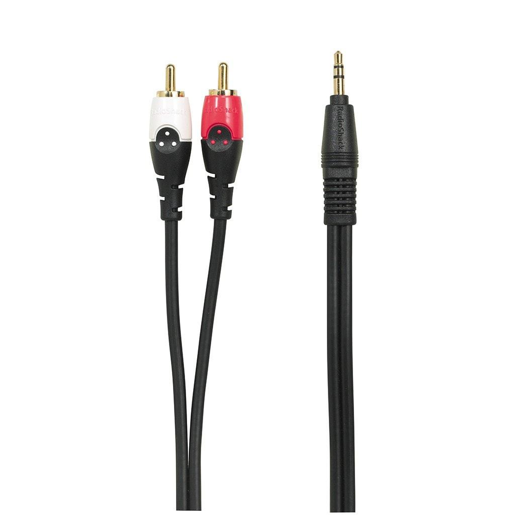 Cable de audio blindado de 3.5mm estéreo macho a 2 RCA macho – 420-0495 Radio Shack - LA CASA DEL TELEFONO
