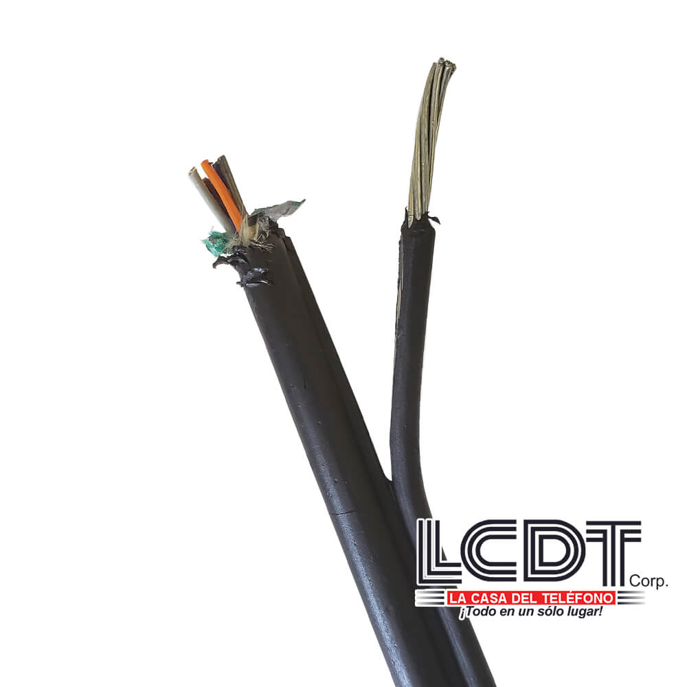 Cable de fibra óptica monomodo 24 filamentos, mensajero, gel, exterior, por pie - LA CASA DEL TELEFONO