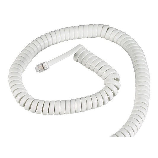 Cable en espiral para auricular color blanco, 15 pies de longitud – CALIDAD SUPERIOR – KXUS-052WH Kuwes - LA CASA DEL TELEFONO