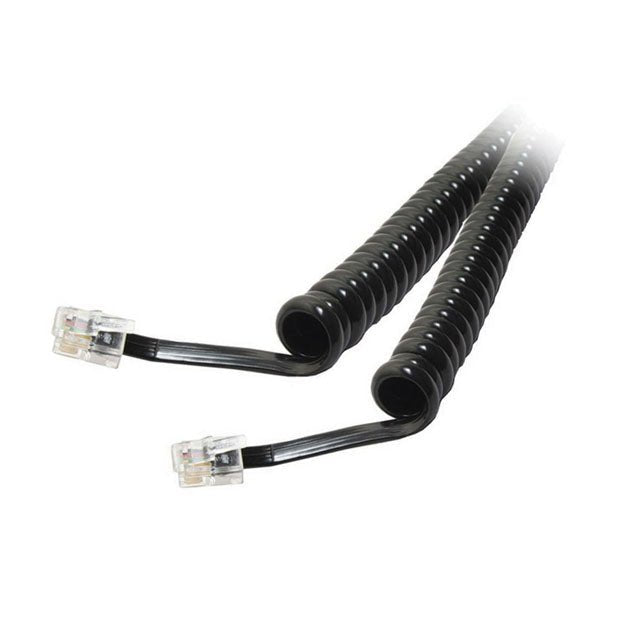 Cable en espiral para auricular, color negro, 25 pies de largo – NCO-2025 Quest - LA CASA DEL TELEFONO