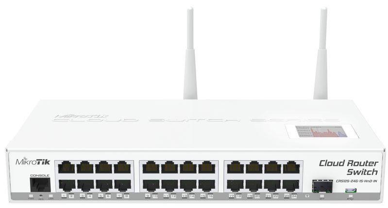 Cloud Router Switch con punto de acceso inalámbrico de 2;4 GHz; 24 puertos CRS125-2HND - LA CASA DEL TELEFONO