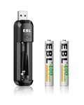 Combo de cargador para AAAA / AA + 2 Baterías AAAA recargables – EBL