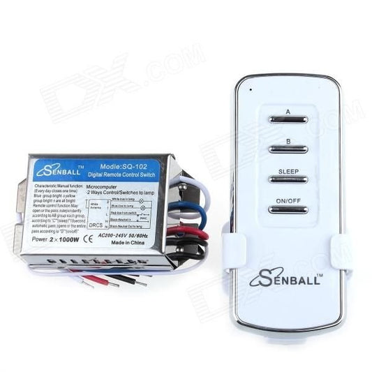 Control remoto inalámbrico para control de iluminación de 2 canales 1000 watts – SQ-102B - LA CASA DEL TELEFONO