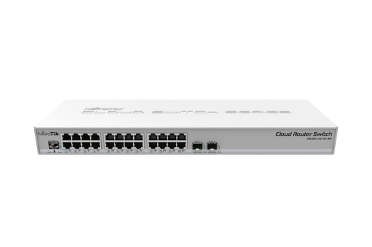 Poderoso Switch de 24 puertos gigabit y 2 puertos SFP+ – CRS326-24G-2S+RM Mikrotik