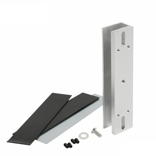 Soporte U para instalación de electroimán de 600lbs en puerta de vidrio sin marco – CV-ABK280U