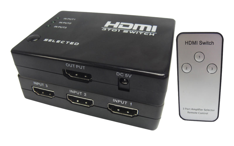 SWITCH HDMI 3 ENTRADAS 1 SALIDA CON CONTROL GENÉRICO, Sin Marca en