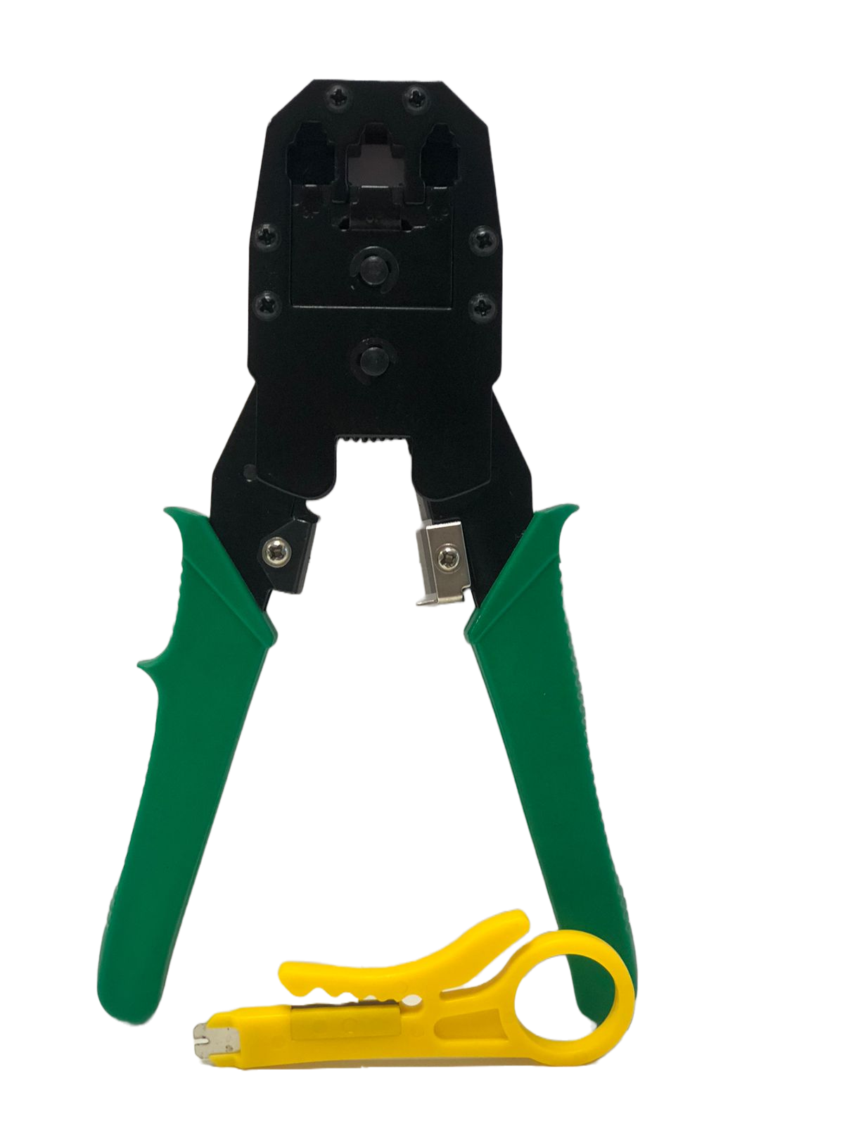 Combo de Pinza de crimpeo para conectores RJ45, RJ12, RJ11, RJ9 y pelacables radial – CV-RJTL004