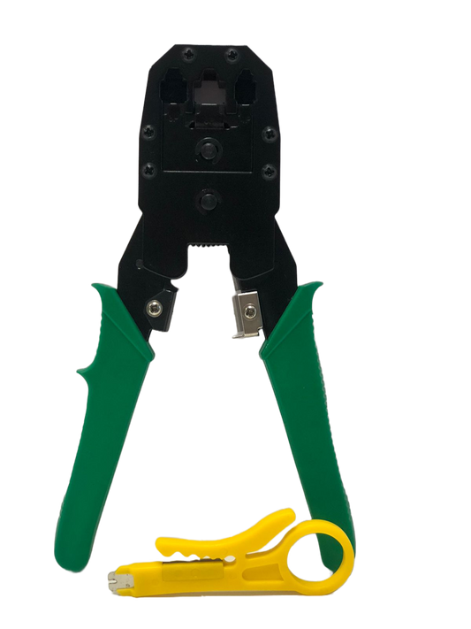 Combo de Pinza de crimpeo para conectores RJ45, RJ12, RJ11, RJ9 y pelacables radial – CV-RJTL004