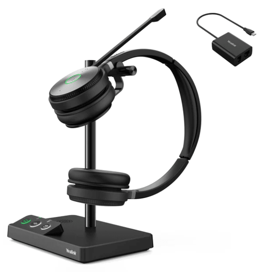 Diadema biaural inalámbrica profesional WHD622, incluye base WHB620 y adaptador inalámbrico EHS60 – Yealink WH62 Dual UC - LA CASA DEL TELEFONO
