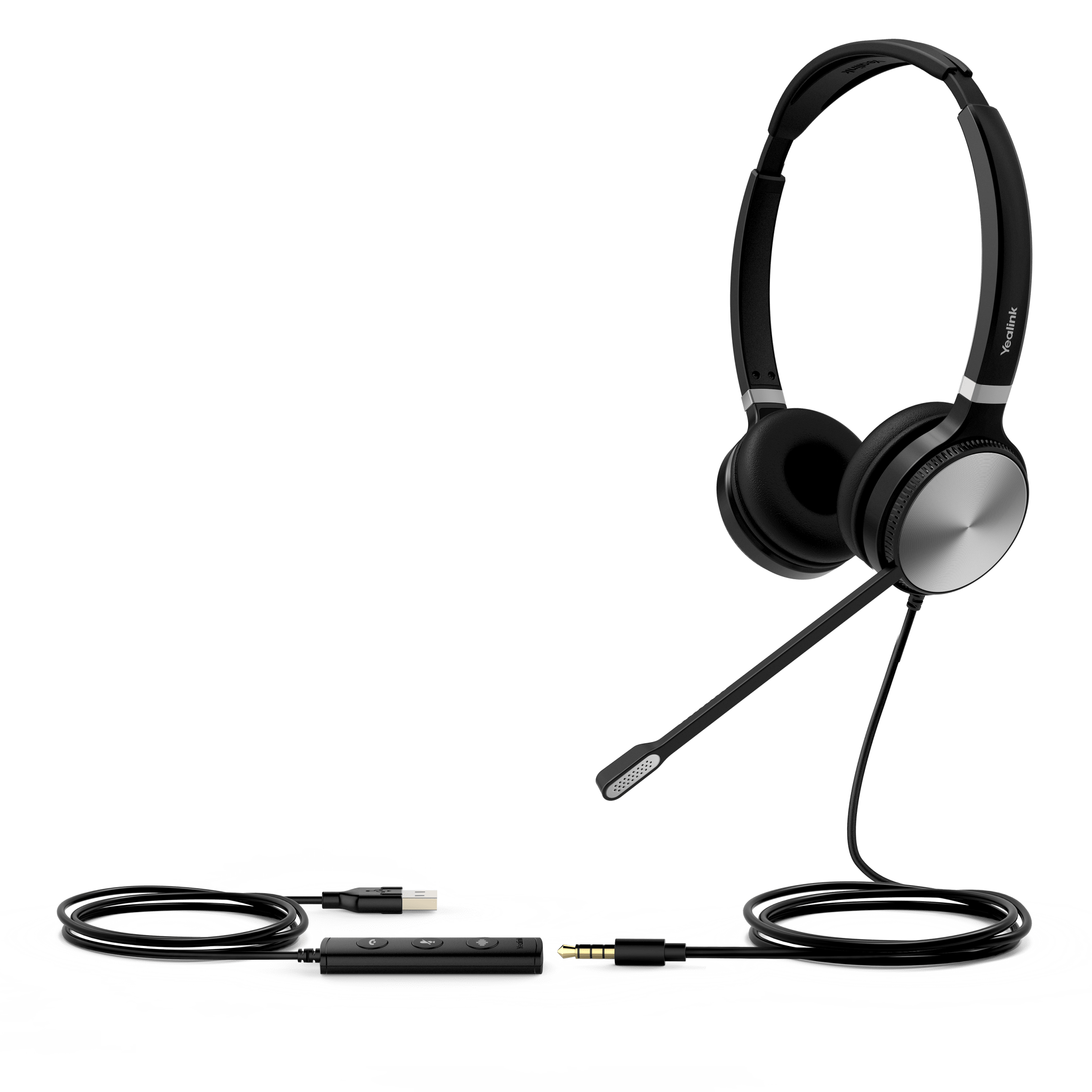 Diadema Profesional con micrófono Yealink UH36, conexión por puerto USB ó plug de 3.5mm, Certificado para Microsoft Teams, Google Meet, Google Voice - LA CASA DEL TELEFONO