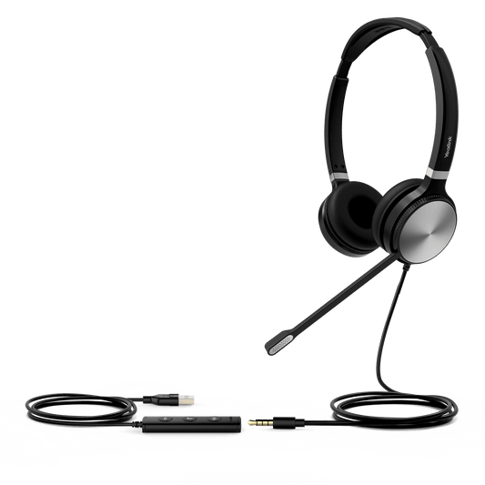 Diadema Profesional con micrófono Yealink UH36, conexión por puerto USB ó plug de 3.5mm, Certificado para Microsoft Teams, Google Meet, Google Voice - LA CASA DEL TELEFONO