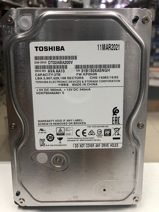 Disco duro Toshiba de 2TB para video vigilancia – DT02ABA200V - LA CASA DEL TELEFONO