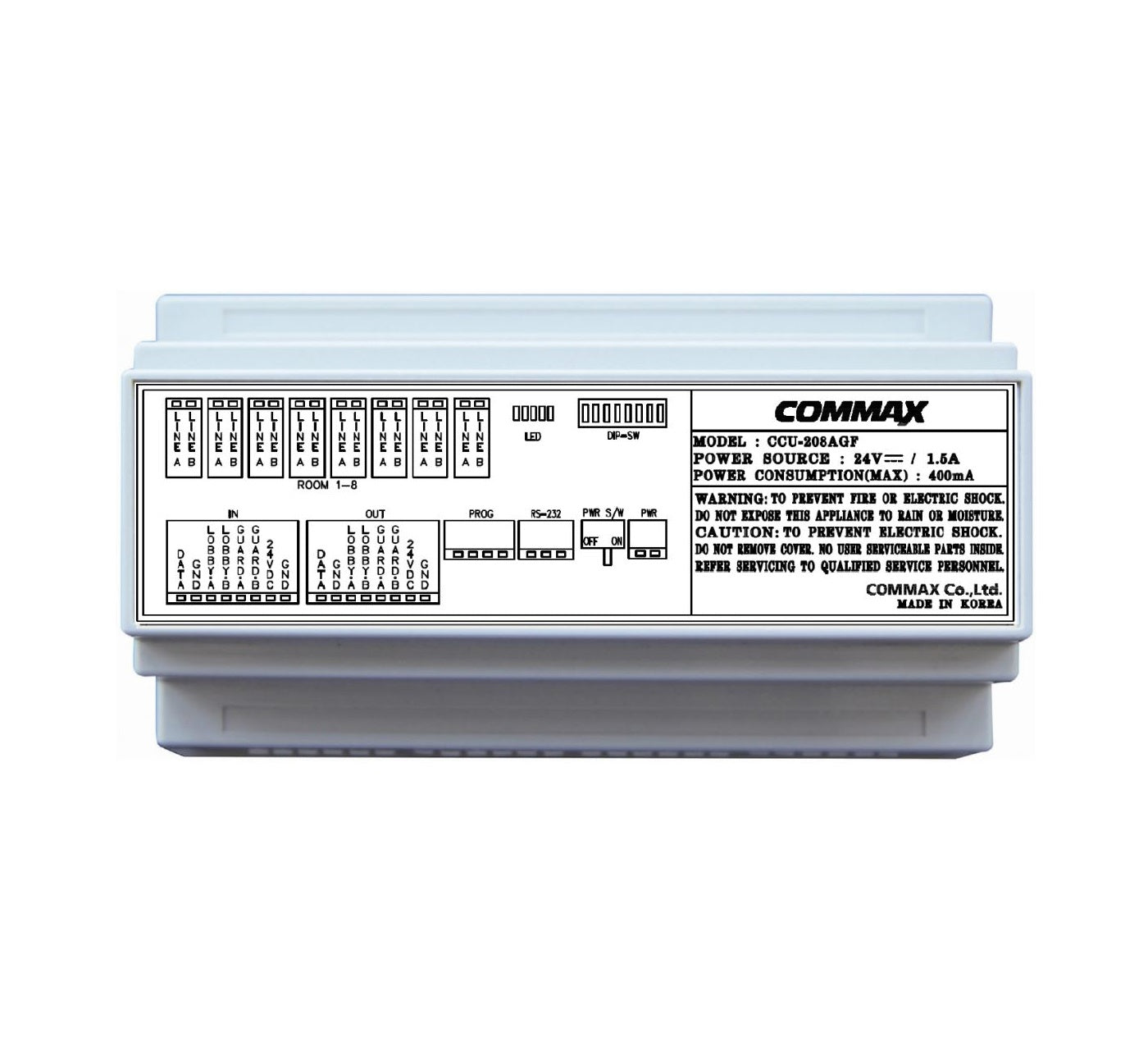 Distribuidor 8 canales Commax CCU-208AGF sistema Audio Gate