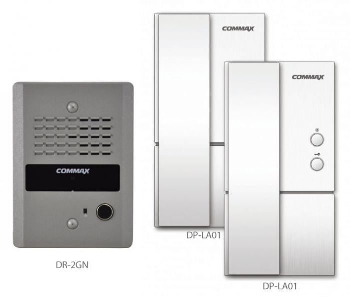 Kit de Audio portero Commax: Teléfonos DP-LA01M/S y estación de puerta DR-2GN