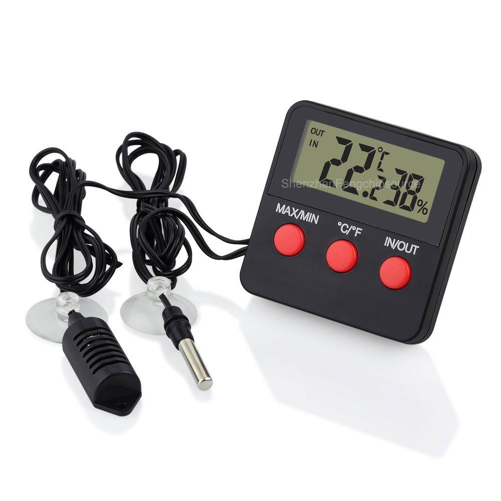 Termómetro higrómetro digital con sonda, mide humedad y temperatura – DTH-74