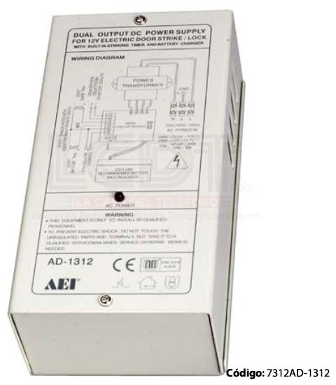 Fuente de poder dual opera a 13.7VDC regulados y 12V sin regulación - AD-1312 - LA CASA DEL TELEFONO