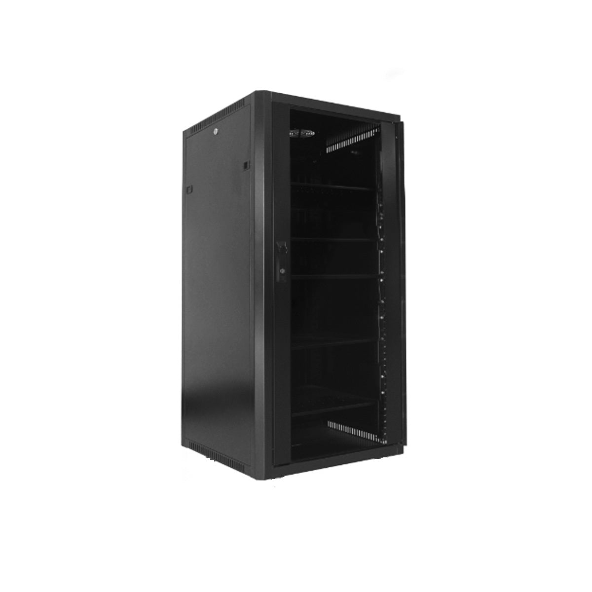 Gabinete 27U negro de pared 60x55cm con puerta de cristal - LA CASA DEL TELEFONO