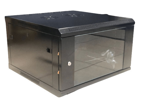 Gabinete de pared 600x600, capacidad de 6U, puerta de vidrio frontal con llave – LCDT NCW1606 - LA CASA DEL TELEFONO
