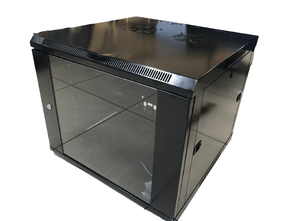 Gabinete de pared 600x600, capacidad de 9U, puerta de vidrio frontal con llave – LCDT NCW1609 - LA CASA DEL TELEFONO