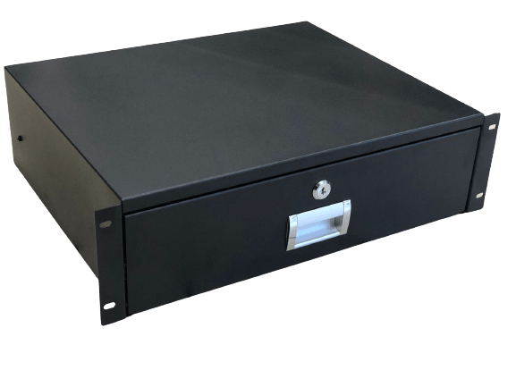 Gaveta con cerradura, 3U, 18” de profundidad para montar en rack o gabinete de 19” - LCDT NCA232 - LA CASA DEL TELEFONO