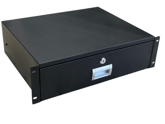 Gaveta con cerradura, 3U, 18” de profundidad para montar en rack o gabinete de 19” - LCDT NCA232 - LA CASA DEL TELEFONO