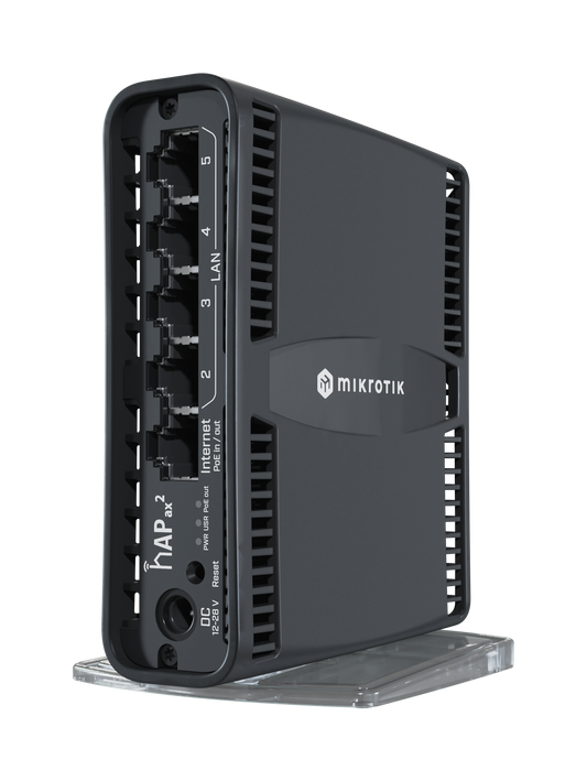 Router GEN6 inalámbrico 2.4/5Ghz, 5 puertos gigabit, 1 Puerto Poe (Ether1) – hAP ax² (C52iG-5HaxD2HaxD-TC) MikroTik