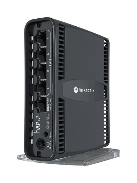 Router GEN6 inalámbrico 2.4/5Ghz, 5 puertos gigabit, 1 Puerto Poe (Ether1) – hAP ax² (C52iG-5HaxD2HaxD-TC) MikroTik