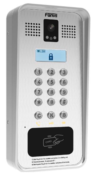 Videoportero SIP con teclado alfanumérico, voz en HD, protección IP65 e IK10, Onvif, Wiegand, montaje superficial – Fanvil i33V