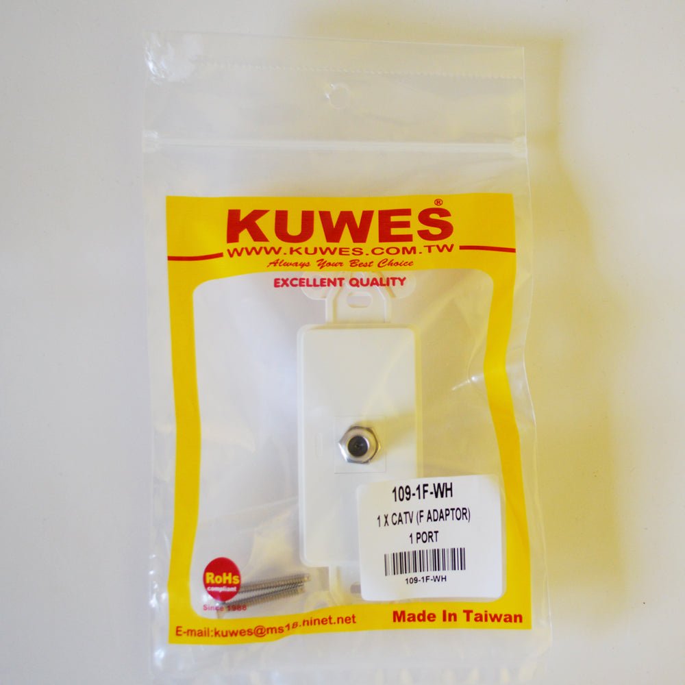 Inserto decora con 1 puerto F KUWES 109-1F-WH - LA CASA DEL TELEFONO