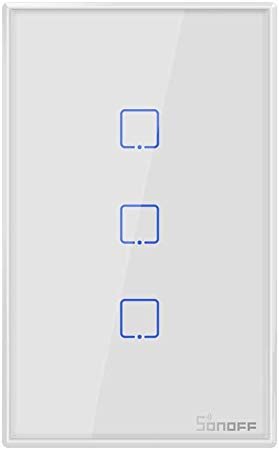 Interruptor inteligente de pared controlado por Wi-Fi, 3 pulsadores táctiles – T0US3C Sonoff Serie TX - LA CASA DEL TELEFONO
