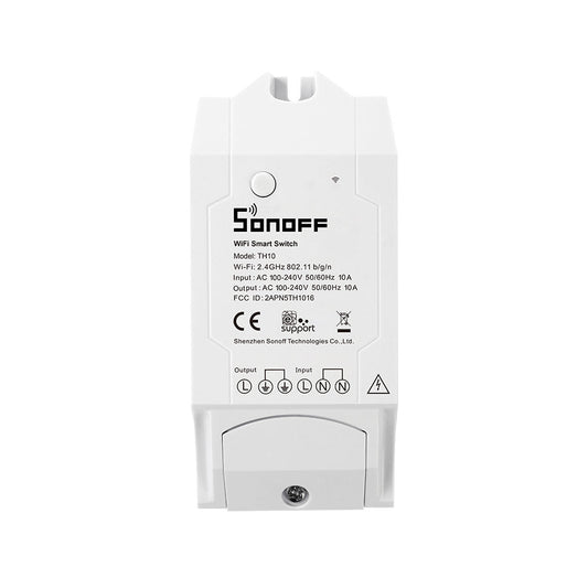 Interruptor inteligente Wi-Fi para el monitoreo de la temperatura y humedad - Sonoff TH10 (sensores no incluidos) - LA CASA DEL TELEFONO