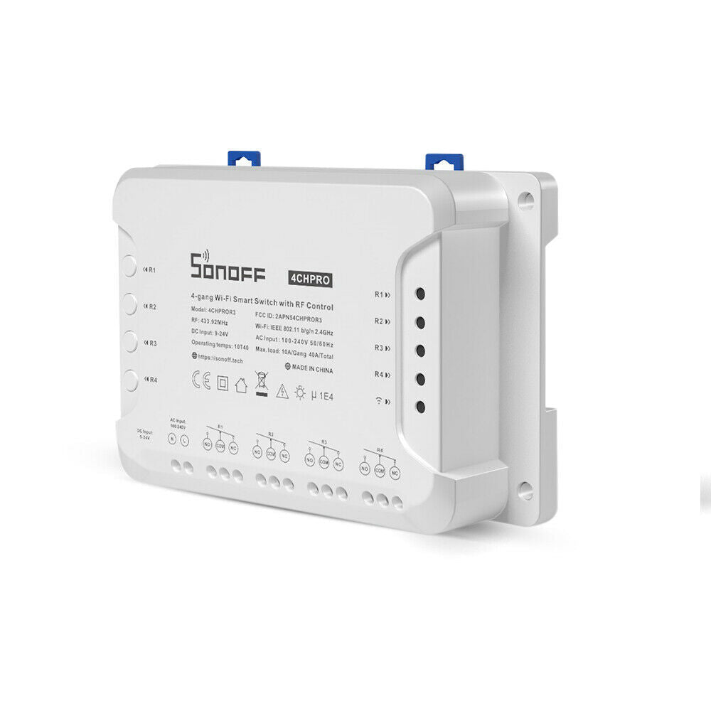 Interruptor Wi-Fi y RF inteligente para el control independiente de 4 dispositivos – Sonoff 4CHPROR3 Sonoff - LA CASA DEL TELEFONO
