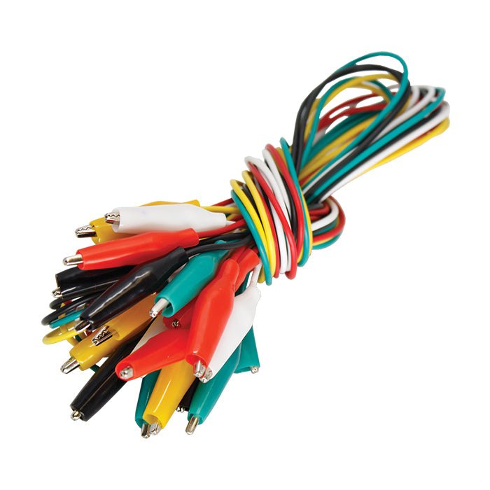 Juego de cables aislados con lagartos, 10 unidades, varios colores – Miyako NB-413 - LA CASA DEL TELEFONO