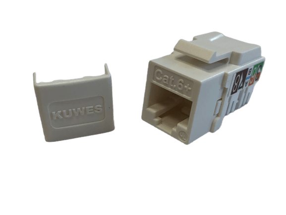 Keystone Jack modular CAT6+ blanco súper delgado - Kuwes AKL-28-2621-13D/WH - LA CASA DEL TELEFONO