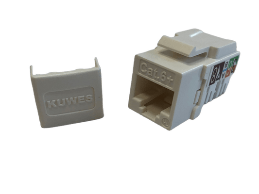 Keystone Jack modular CAT6+ blanco súper delgado - Kuwes AKL-28-2621-13D/WH - LA CASA DEL TELEFONO